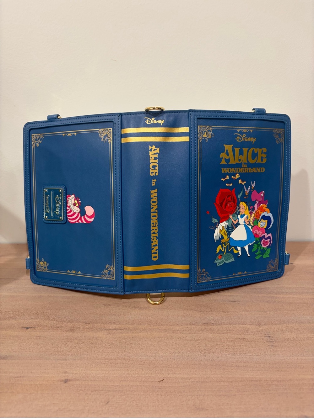 Disney Loungefly Alice in Wonderland Blue Book Crossbody Bag/Backpack - Picture 3 of 9